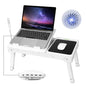 Foldable Laptop Table Bed Notebook Desk With Cooling Fan Mouse Board LED Light 4 XUSB Ports Breakfast Snacking Tray - THE MILE MAKER DRIVER SHOP