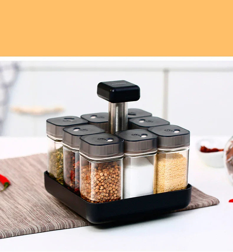 Spice Jar Glass Organizer Pepper Seasoning Container Kitchen - THE MILE MAKER DRIVER SHOP
