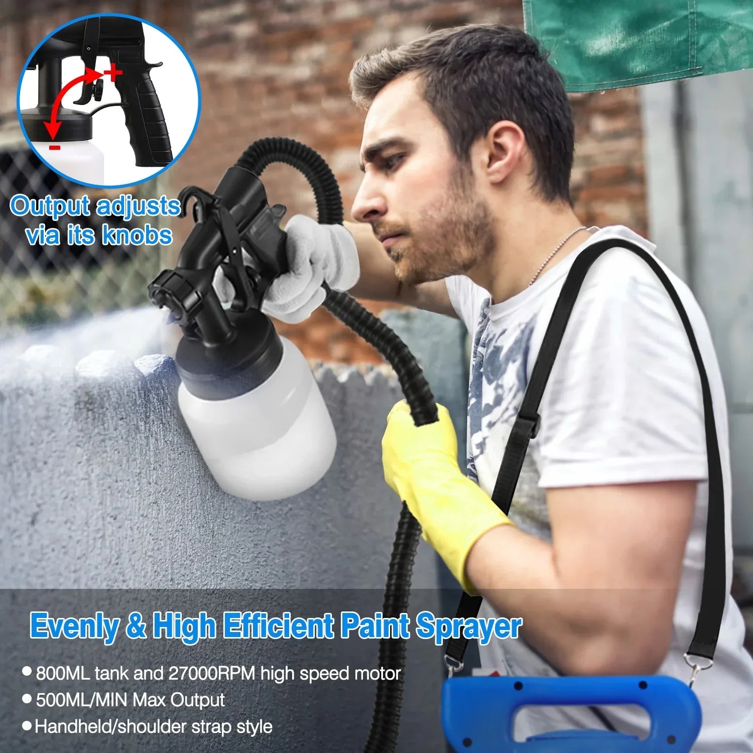 1Pc 800ML Paint Sprayer Painter 650W Oil Primer Water Paint Sprayer Machine - THE MILE MAKER DRIVER SHOP