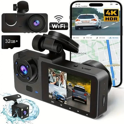 Parking Mode Christmas Gift Wireless Car DVR With Dual Lenses, Parking Monitoring, Shockproof Design - THE MILE MAKER DRIVER SHOP