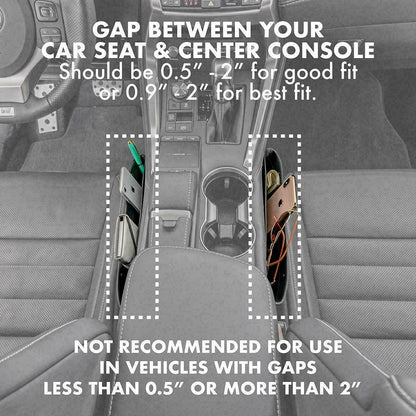 2pcs Car Seat Gap PU Leather Catch Catcher Box Caddy Slit Pocket Storage Organizer - THE MILE MAKER DRIVER SHOP