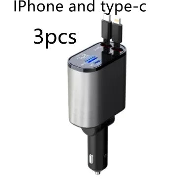 Metal Car Charger 100W Super Fast Charging Car Cigarette Lighter USB And TYPE-C Adapter - THE MILE MAKER DRIVER SHOP