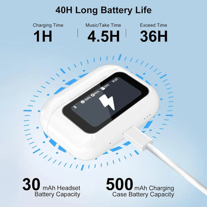 Wireless Earbuds, 5.4 Bluetooth Headphones With Touch Screen Ear Buds, ANC ENC Noise Cancelling Earbuds Headphones With Microphone, Wireless Bluetooth In Ear Earphones For Android IOS Phones - THE MILE MAKER DRIVER SHOP