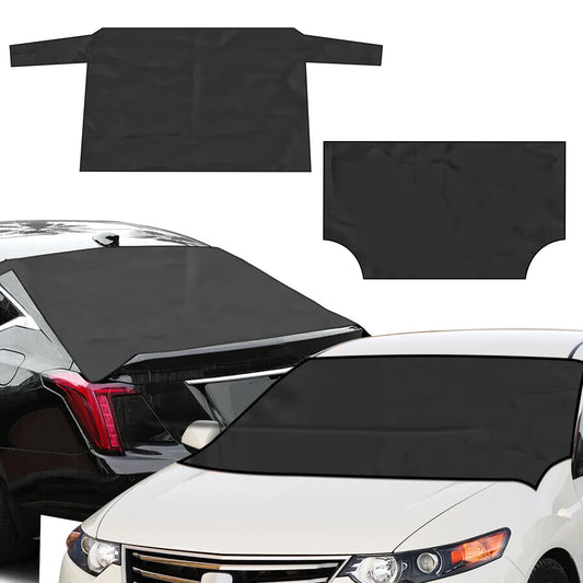 1Set Magnetic Car Windshield Cover Front Rear Car Windshield Protector Against Snow Sun Dirt Leaves Fit For All Cars Oxford Fabric Waterproof Heat-Resistant - THE MILE MAKER DRIVER SHOP