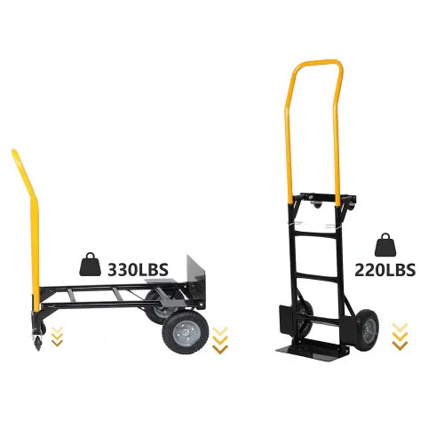 Hand Truck Dual Purpose 2 Wheel Dolly Cart And 4 Wheel Push Cart With Swivel Wheels 330 Lbs Capacity Heavy Duty Platform Cart For Moving Warehouse Garden Grocery - THE MILE MAKER DRIVER SHOP