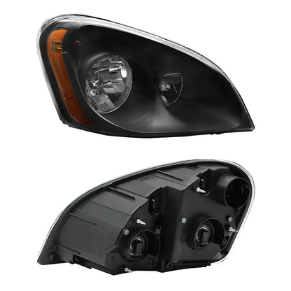 For 2008-2017 Freightliner Cascadia Black Headlights Headlamps Left,Right - THE MILE MAKER DRIVER SHOP