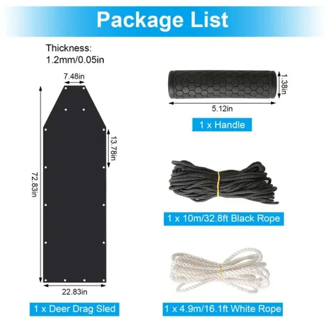 Deer Cart Game Trailer Snow Sled Mat Hunting Equipment - THE MILE MAKER DRIVER SHOP