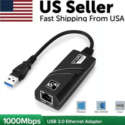 USB 3.0 Gigabit Ethernet LAN RJ45 Network Adapter For Windows PC - THE MILE MAKER DRIVER SHOP