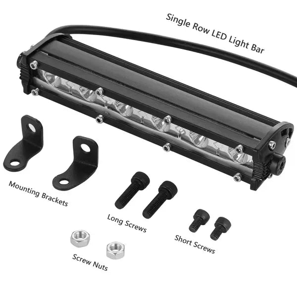 Light Bar Single Row Offroad Spot Lights 18W Ultra Slim Straight - THE MILE MAKER DRIVER SHOP