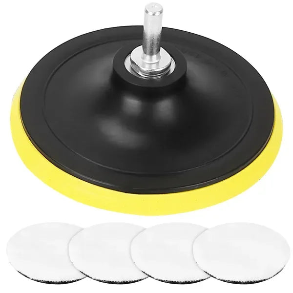 4Pcs 6in Buffing Polishing Pads Car Plush Buffing Waxing Wheels Mop Set With M14 Drill Screw For Car Polisher Drill Adapter - THE MILE MAKER DRIVER SHOP