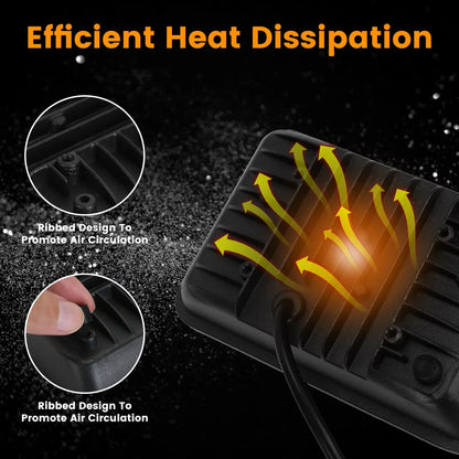 2Pcs 4x6in Car LED Headlights Vehicle Rectangular Headlamp With H4 Socket H4-to-3Pins Adapter With High Low Beam White Light IP68 Waterproof For 10-80V SUV Truck Sedan Car Motorcycle - THE MILE MAKER DRIVER SHOP