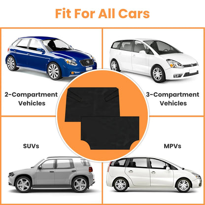 1Set Magnetic Car Windshield Cover Front Rear Car Windshield Protector Against Snow Sun Dirt Leaves Fit For All Cars Oxford Fabric Waterproof Heat-Resistant - THE MILE MAKER DRIVER SHOP