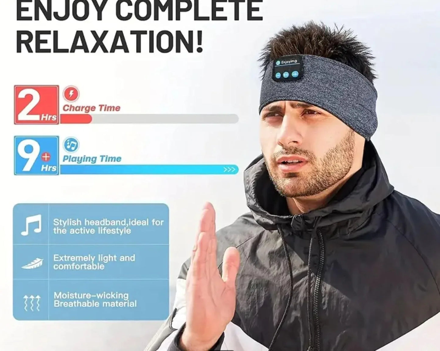 Bluetooth Sleep Hood Headphones Wireless Music Sports Headband - THE MILE MAKER DRIVER SHOP