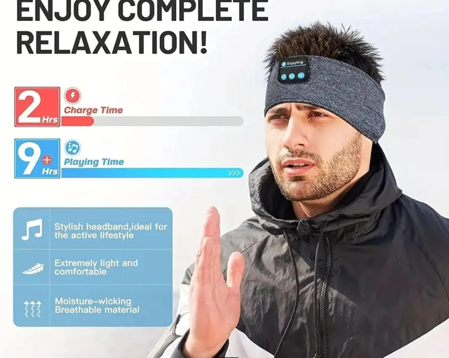 Bluetooth Sleep Hood Headphones Wireless Music Sports Headband - THE MILE MAKER DRIVER SHOP