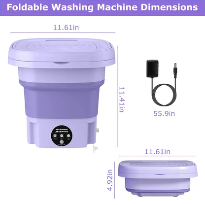 1Pc Portable Washing Machine Foldable Laundry Machine With Detachable Drain Basket 3 Modes Electric Clothes Washer For Underwear Socks Towels Baby Clothes - THE MILE MAKER DRIVER SHOP