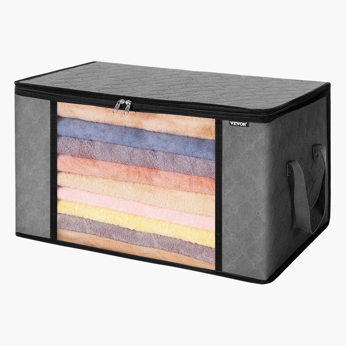 90L Large Storage Bags, 6 Pack Clothes Storage Bin, Foldable Closet Organizers Containers With Handle, Nov-woven Fabric Storage Bag For Clothing, Blanket, Comforter, Bed Sheet, Pillow Grey - THE MILE MAKER DRIVER SHOP