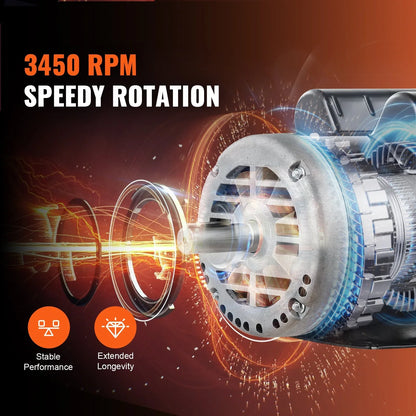 5HP Air Compressor Electric Motor 230V 25A 3450RPM 56Hz Frame CW CCW Rotation - THE MILE MAKER DRIVER SHOP