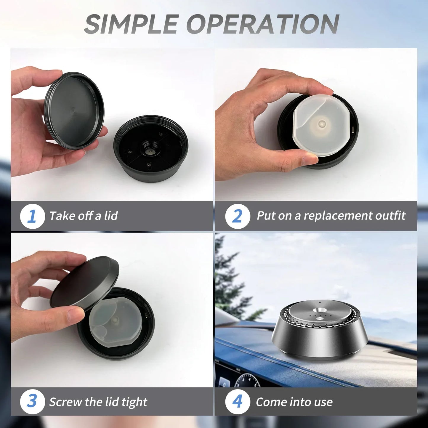 Alloy PC Three Speed Control Intelligent Car Mounted Aromatherapy Ultrasonic Atomization Chip Nano Levelatomized Essential Oil Wireless Car Humidifier - THE MILE MAKER DRIVER SHOP