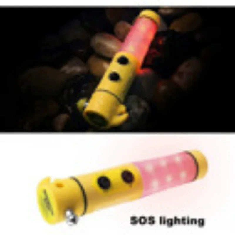 Red&Yellow Multi-functional Car Safety Hammer With Flashlight - THE MILE MAKER DRIVER SHOP