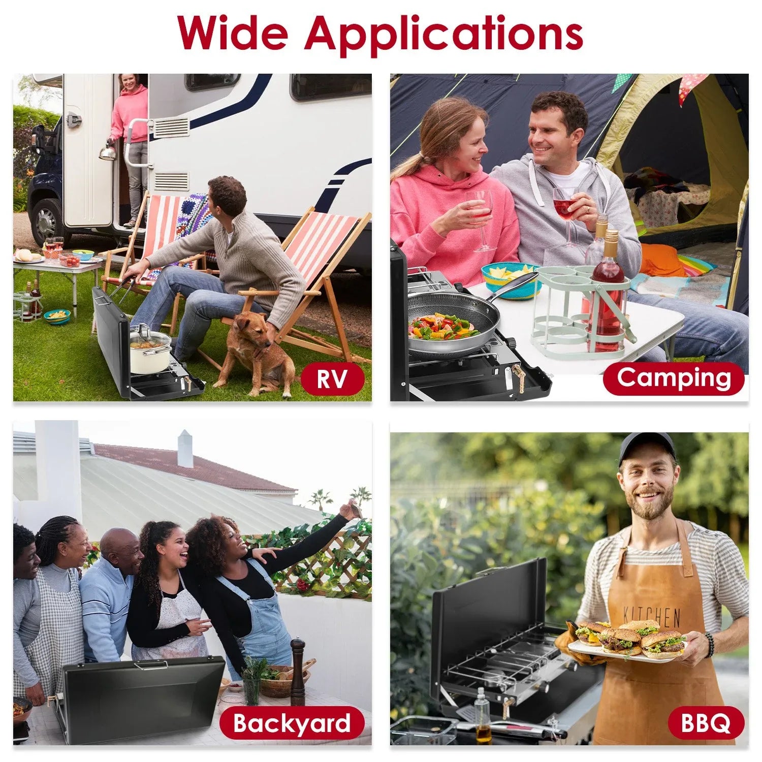 3 Burner Camping Stove 20000 BTU Portable Foldable Propane Stove With Toast Tray Windshield Portable Handle Outdoor Cooking Gas Stove For RV Camping BBQ Picnic - THE MILE MAKER DRIVER SHOP