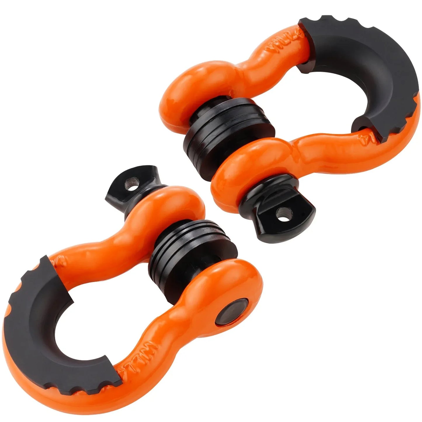 3/4" D-Ring Shackle, 2 Pack Alloy Steel Shackles 62832 Lbs (28.5 Ton) Break Strength With 7/8" Screw Pin, Isolators & Washers, Heavy Duty Off Road Vehicle Recovery Shackle For Jeep Truck, Orange - THE MILE MAKER DRIVER SHOP