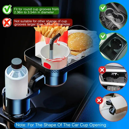 Car Cup Holder Tray 360° Rotating Car Bottle Holder Expander Adapter - THE MILE MAKER DRIVER SHOP
