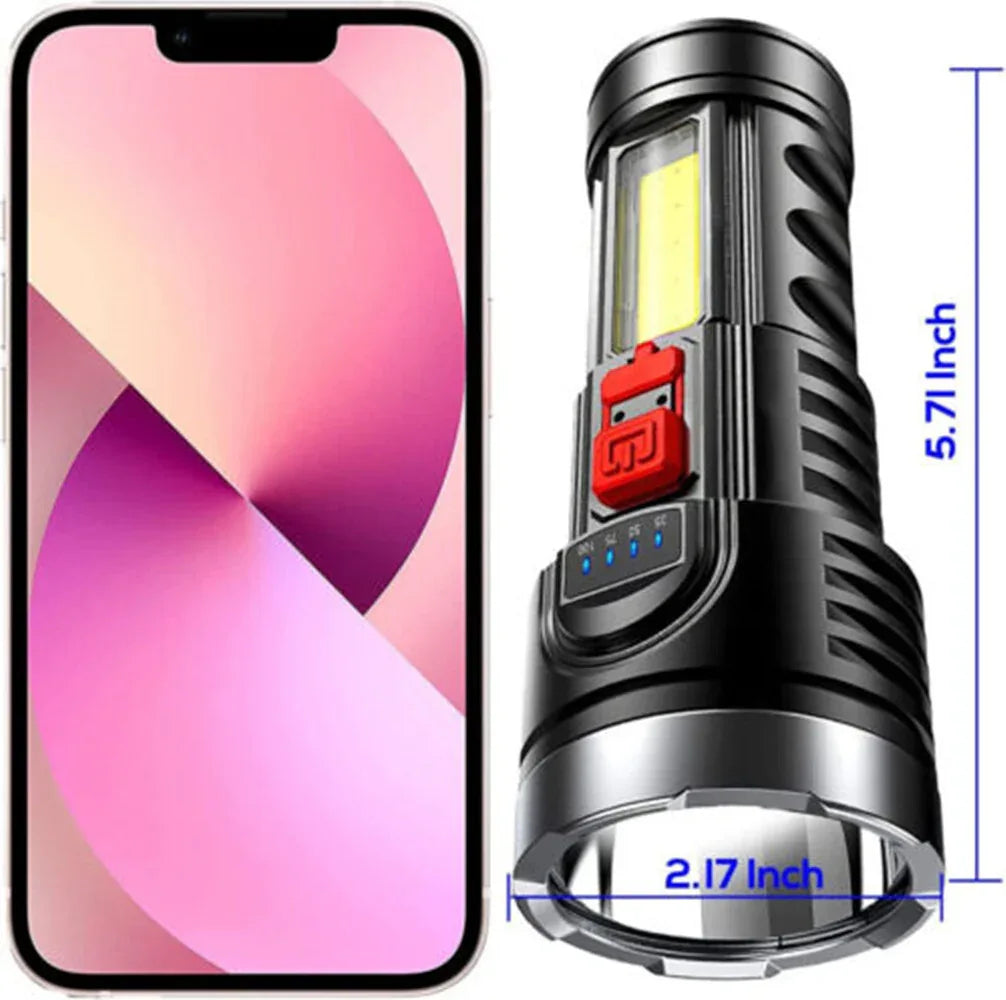 LED Flashlight Torch Rechargeable Work Light Built-in Battery - THE MILE MAKER DRIVER SHOP