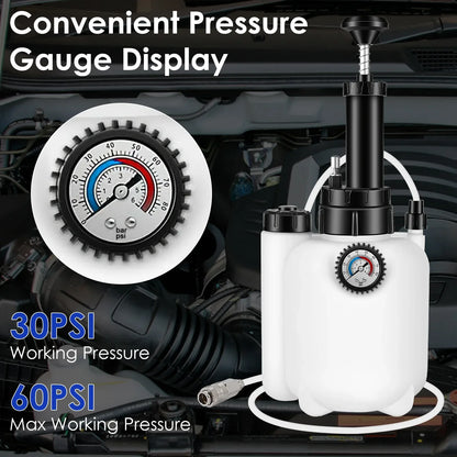 1 Set 3L Manual Brake Bleeder Kit One Person Brake Bleed Vacuum Pump Automotive Brake Fluid Bleeding Kit With 1L Waste Oil Bottle 4 Master Cylinder Adapters Gloves Funnel Fit For Most Vehicles - THE MILE MAKER DRIVER SHOP