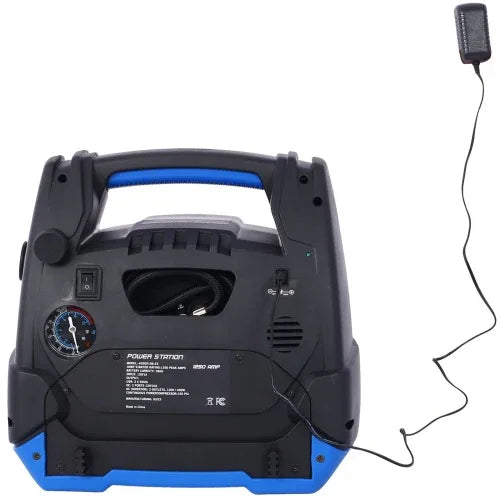 Rechargeable Jump Starter For Gas Diesel Vehicles - 1800 Amps With Air Compressor And AC, 12V DC, USB Power Station - THE MILE MAKER DRIVER SHOP