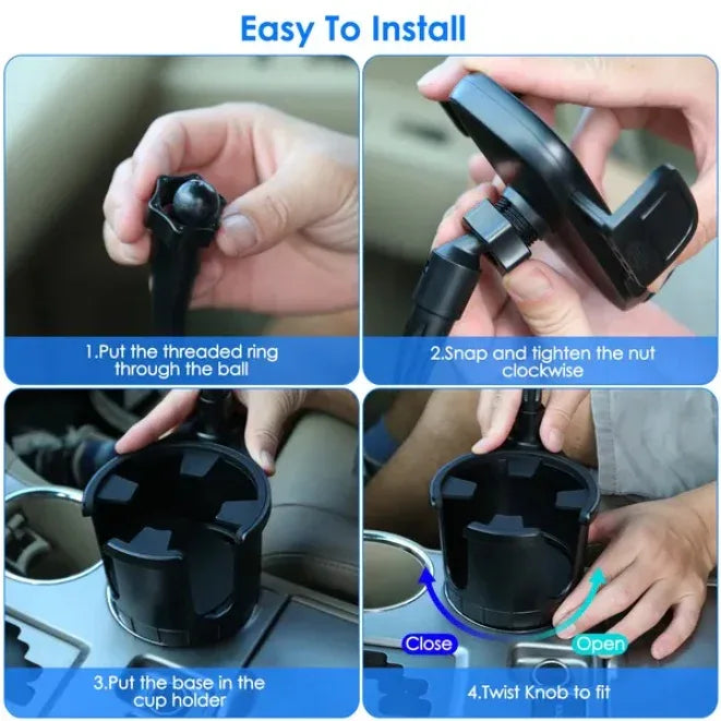 2 In 1 Car Cup Mobile Phone Holder Car Beverage Holder - THE MILE MAKER DRIVER SHOP