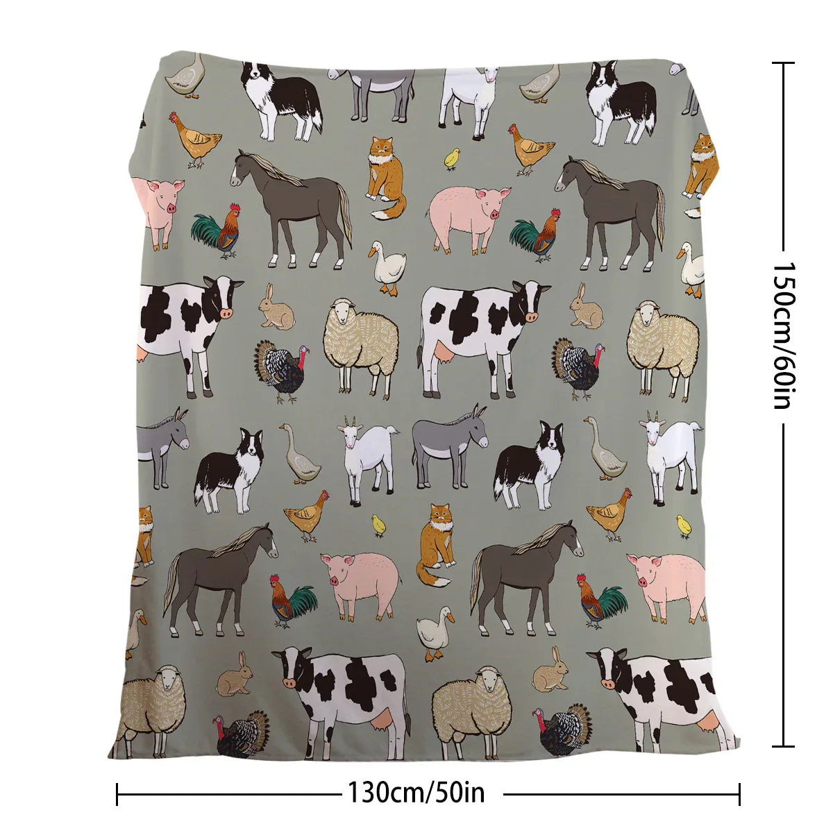 Various Animals Blanket Soft Pig Horse Durable Comfortable Blanket Women Birthday Gift Home Decoration Sofa Couch Office Bed Camping Travel 75x100cm 130x150cm 150x200cm - THE MILE MAKER DRIVER SHOP