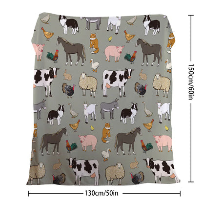 Various Animals Blanket Soft Pig Horse Durable Comfortable Blanket Women Birthday Gift Home Decoration Sofa Couch Office Bed Camping Travel 75x100cm 130x150cm 150x200cm - THE MILE MAKER DRIVER SHOP