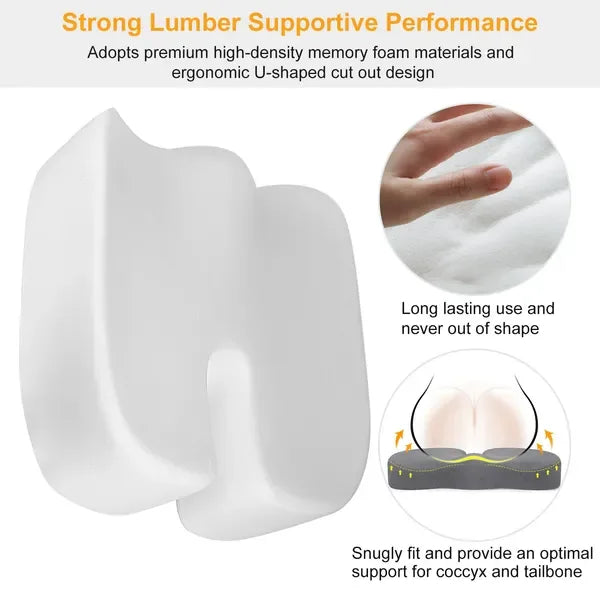 Seat Cushion Coccyx Orthopedic Memory Foam Cushion Tailbone Hip Support Chair Pillow For Office Car Seat - THE MILE MAKER DRIVER SHOP