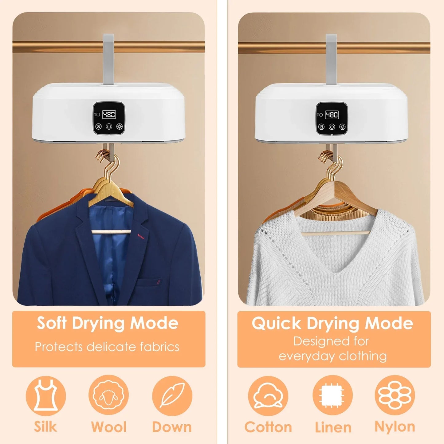 1Pc Portable Clothes Dryer Mini Dryer Foldable Dryer Machine With Timer UV Sterilization 2 Drying Modes Remote Control For Apartment Dorm RV Travel Home - THE MILE MAKER DRIVER SHOP