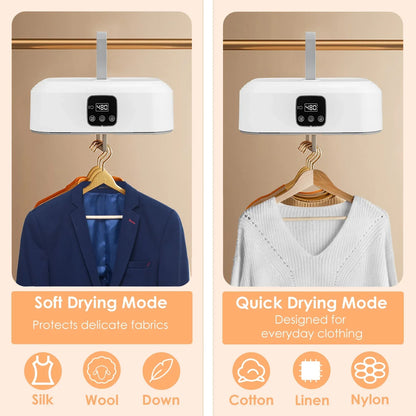 1Pc Portable Clothes Dryer Mini Dryer Foldable Dryer Machine With Timer UV Sterilization 2 Drying Modes Remote Control For Apartment Dorm RV Travel Home - THE MILE MAKER DRIVER SHOP