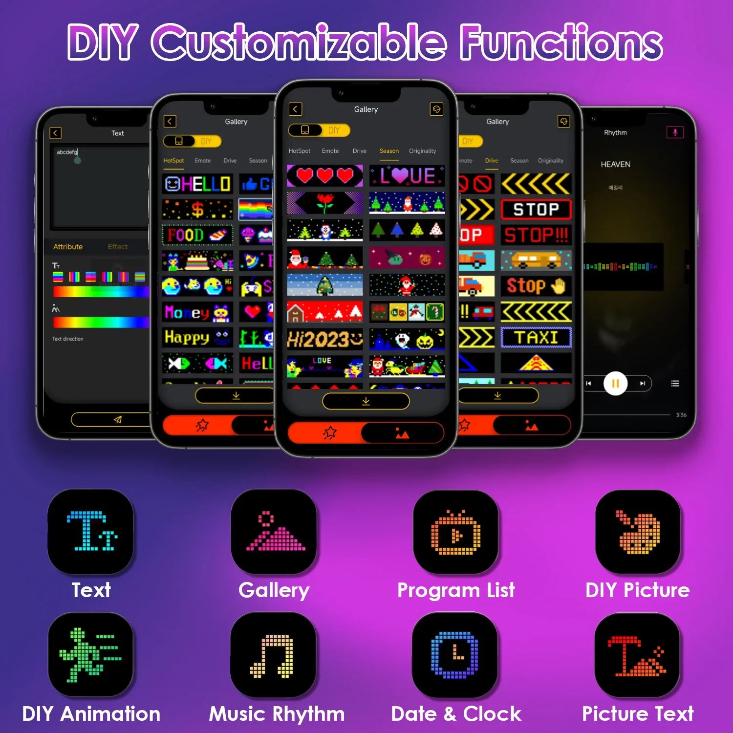 2Pack 16x96 Matrix Devil Eyes Lights For Car Ultra-thin Programmable LED Car Signs With APP Remote Control DIY Design Text Patterns Animations - THE MILE MAKER DRIVER SHOP