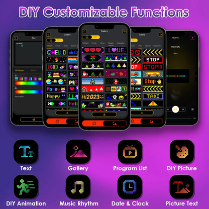 2Pack 16x96 Matrix Devil Eyes Lights For Car Ultra-thin Programmable LED Car Signs With APP Remote Control DIY Design Text Patterns Animations - THE MILE MAKER DRIVER SHOP