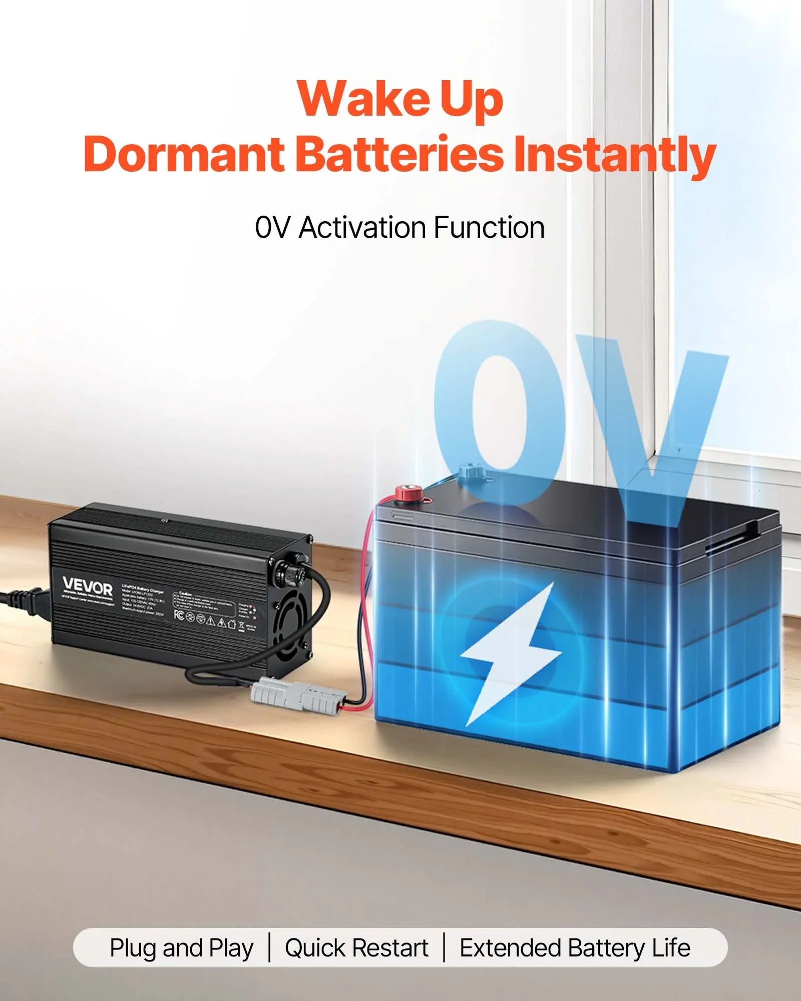 12V 20A Lithium Battery Charger 14.6V AC-DC LiFePO4 Smart Charger For RV - THE MILE MAKER DRIVER SHOP