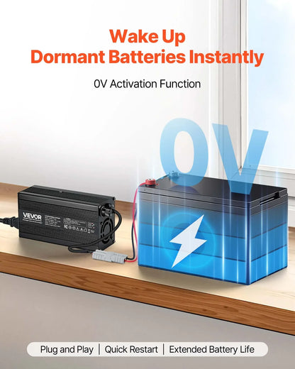 12V 20A Lithium Battery Charger 14.6V AC-DC LiFePO4 Smart Charger For RV - THE MILE MAKER DRIVER SHOP