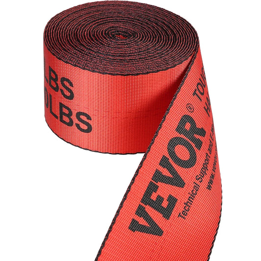 Winch Straps, 4' X 30', 6000 Lbs Load Capacity, 18000 Lbs Breaking Strength, Truck Straps With Flat Hook, Flatbed Tie Downs Cargo Control For Trailers, Farms, Rescues, Tree Saver, Red (10 Pack) - THE MILE MAKER DRIVER SHOP