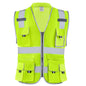 Safety Vest Reflective Yellow Work Vest With 10 Pockets For Men And Women - THE MILE MAKER DRIVER SHOP