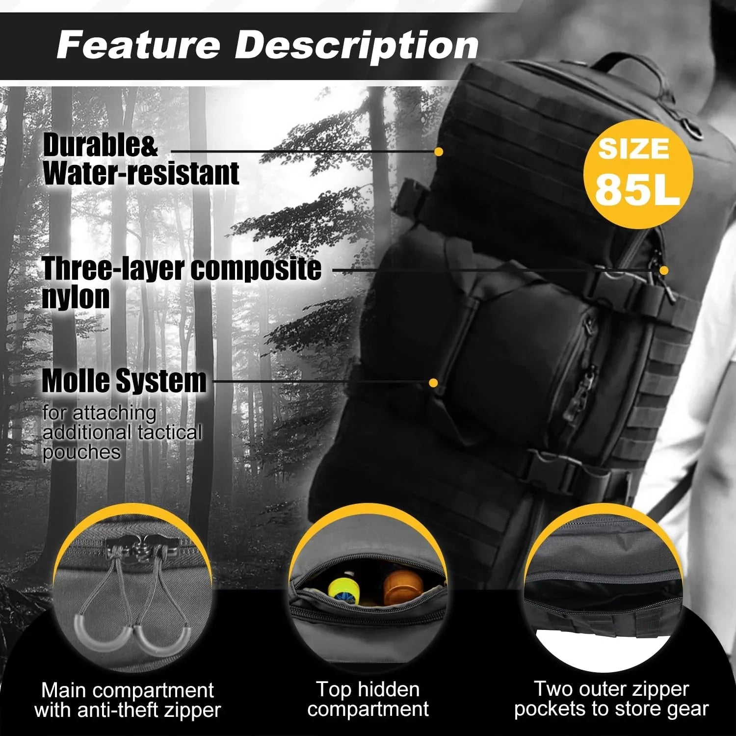 3 In 1 Military Backpack Travel Duffle Bag For Weekender Gym Traveling Workout Deployment - THE MILE MAKER DRIVER SHOP