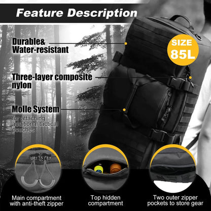 3 In 1 Military Backpack Travel Duffle Bag For Weekender Gym Traveling Workout Deployment - THE MILE MAKER DRIVER SHOP