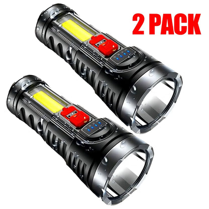 LED Flashlight Torch Rechargeable Work Light Built-in Battery - THE MILE MAKER DRIVER SHOP