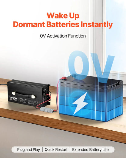 12V 60A Lithium Battery Charger 14.6V AC-DC LiFePO4 Smart Charger For RV - THE MILE MAKER DRIVER SHOP