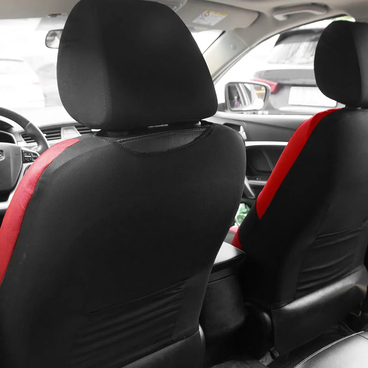 Front Car Seat Covers, 2 Pcs Polyester Bucket Seat Protectors, Soft And Breathable, Premium Sporty Automotive Seat Cushions, Universal Auto Interior Accessories Red - THE MILE MAKER DRIVER SHOP