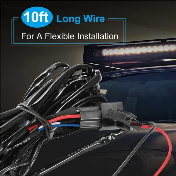 LED Light Bar Wiring Harness Kit 280W 12V 40A Power Relay Fuse On Off Switch 10ft Length Universal Fitment Light Bar Accessories - THE MILE MAKER DRIVER SHOP