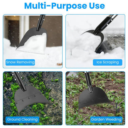 1Pc 53In Flat Snow Shovel Ice Scraper Manganese Steel Snow Ice Chopper For Walkway Pathway Driveway Ice Removal Gardening Cleaning Scraper Shovel For Weeding Lawn Edging - THE MILE MAKER DRIVER SHOP