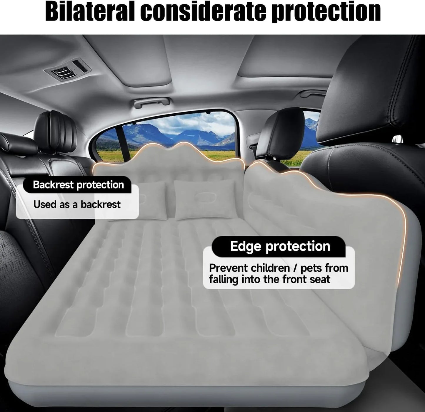 Car Air Mattress, Inflatable SUV Truck Air Mattress Back Seat Camping Bed Thickened Car Sleeping Pad For Travel, Car Bed SUV Mattress With 2 Pillows - THE MILE MAKER DRIVER SHOP