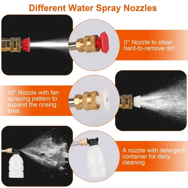 Cordless Pressure Washer Portable Electric Power Washer High Pressure Water Sprayer 363PSI Car Washer Cleaner With 12000mAh 21V Rechargeable Battery And Charger 2 Nozzles - THE MILE MAKER DRIVER SHOP